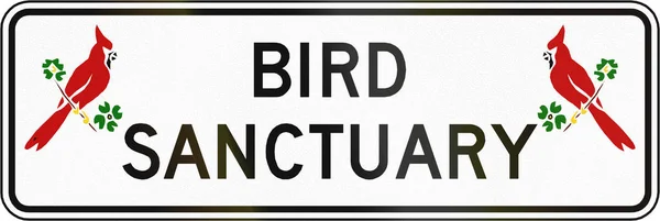 Segnaletica stradale utilizzata nello stato americano della Virginia - Santuario degli uccelli — Foto Stock