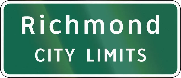 Segnaletica stradale utilizzata nello stato americano della Virginia - Richmond city limits — Foto Stock