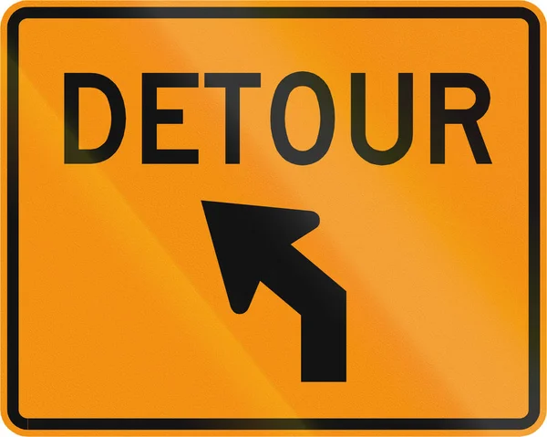 Znak drogowy używany w Stanach Zjednoczonych stanu Wirginia - kierunek objazdu — Zdjęcie stockowe