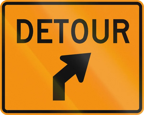 Znak drogowy używany w Stanach Zjednoczonych stanu Wirginia - kierunek objazdu — Zdjęcie stockowe