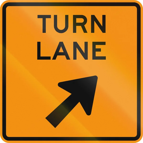 Señal de tráfico utilizada en el estado estadounidense de Virginia - Turn lane — Foto de Stock