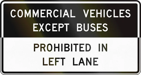 Verkeersbord gebruikt in de Amerikaanse staat Virginia - bedrijfsauto's met uitzondering van bussen — Stockfoto