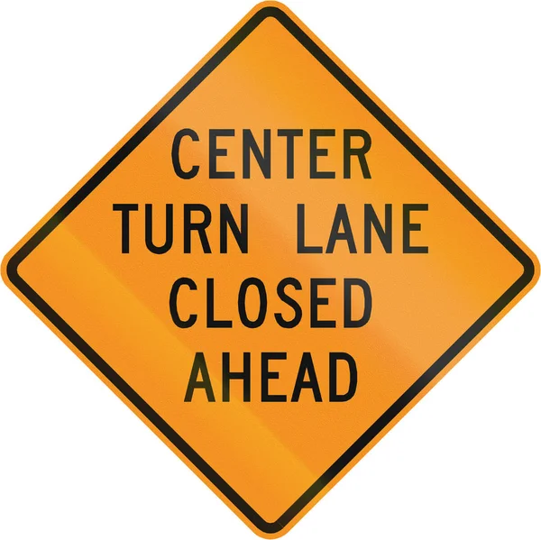 Znak drogowy używany w Stanach Zjednoczonych stanu Wirginia - Lane ZAMKNIĘTA przed — Zdjęcie stockowe