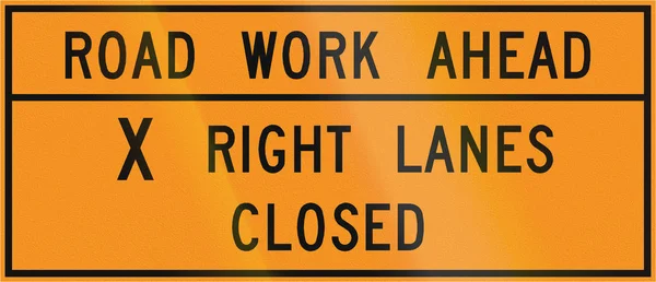 Verkehrszeichen im US-Bundesstaat Virginia - Straßenbauarbeiten stehen an — Stockfoto