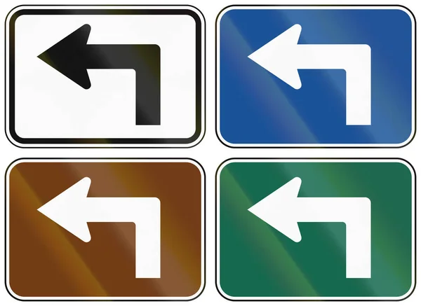 Collection of lane direction signs of the United States MUTCD — Stock Photo, Image