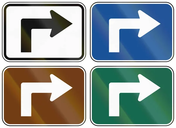 Samling av lane riktning tecken av den USA-Mutcd — Stockfoto