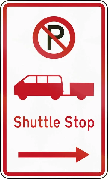 New Zealand road sign - Shuttle stop — Stock Photo, Image