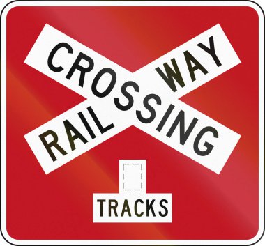 Yeni Zelanda yol işaret Pw-14b: Demiryolu crossbuck (birden fazla parça