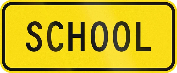Nova Zelândia sinal de estrada - Escola zon — Fotografia de Stock