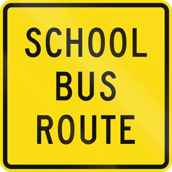 Yeni Zelanda yol işaret: okul otobüsü bozgun — Stok fotoğraf
