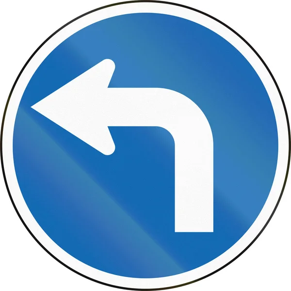 Señal de carretera de Nueva Zelanda RG-12: Gire a la izquierda — Foto de Stock