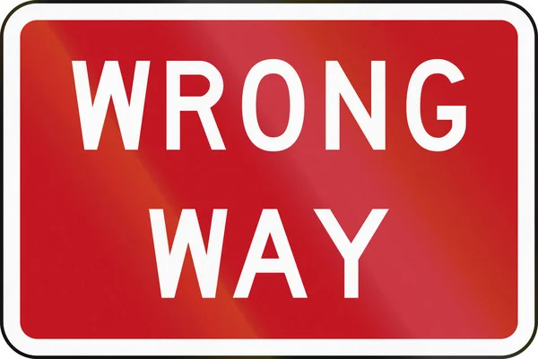 Nueva Zelanda señal de tráfico RG-18: Wrong wa —  Fotos de Stock