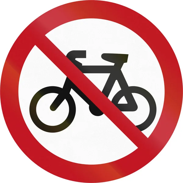 New Zealand road sign RG-24: No cyclist — Stock Photo, Image