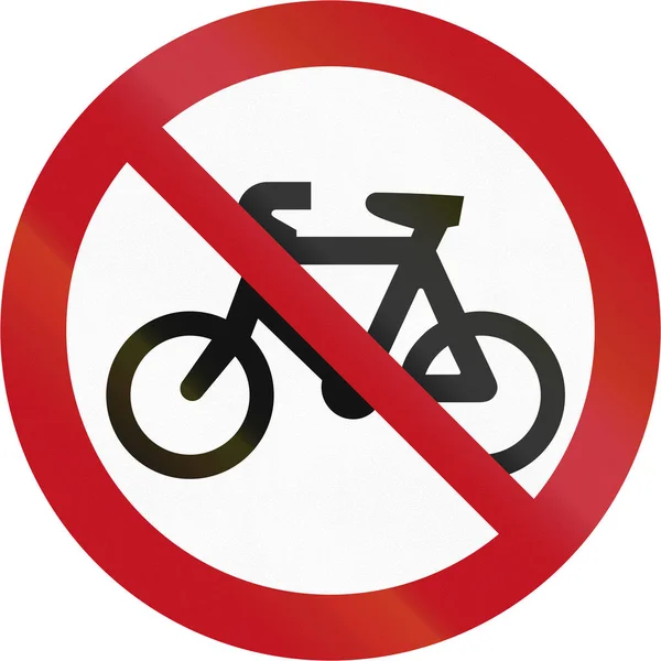 Нова Зеландія дорожній знак Rg-24: немає велосипедист — стокове фото