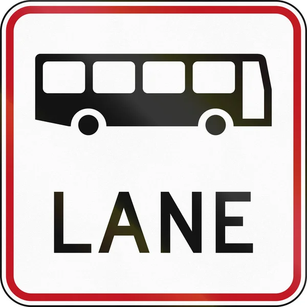 Nový Zéland dopravní značka Rg-35: Bus lan — Stock fotografie