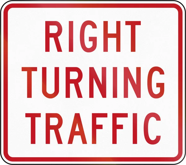 New Zealand road sign RG-6.3: Right Turning Traffi — Stock Photo, Image