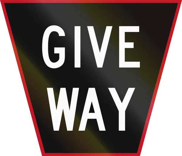 Old version of the Give Way sign in New Zealand — Stock Photo, Image