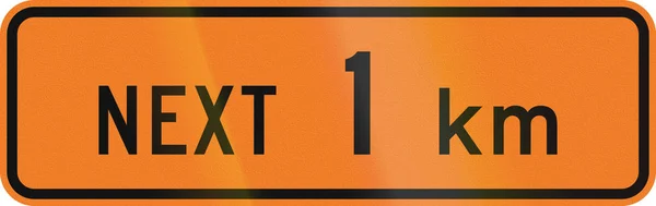 New Zealand road sign: Road works for the next kilometr — Stock Photo, Image