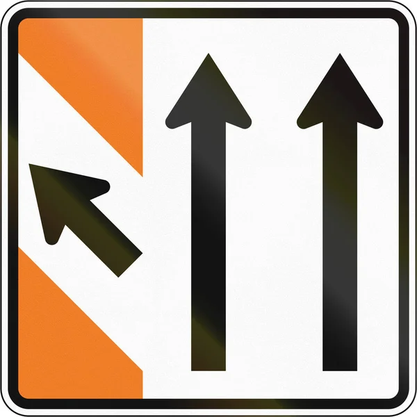 Znak drogowy w Nowej Zelandii: sig zjazd z góry — Zdjęcie stockowe