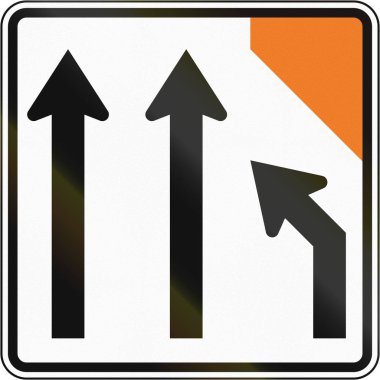 Yeni Zelanda yol işaret: sağ şeride kapalı ahea