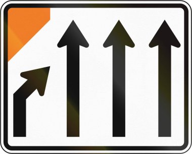 Yeni Zelanda yol işaret: sol şeritte kapalı ahea