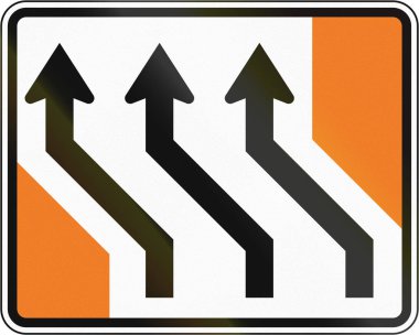 Yeni Zelanda yol işaret: Şerit vardiya için lef