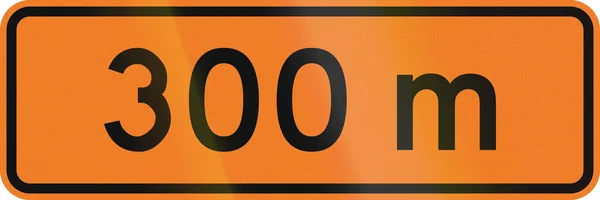 New Zealand road sign: 300 metres ahea — Stock Photo, Image