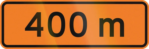 New Zealand road sign: 400 metres ahea — Stock Photo, Image