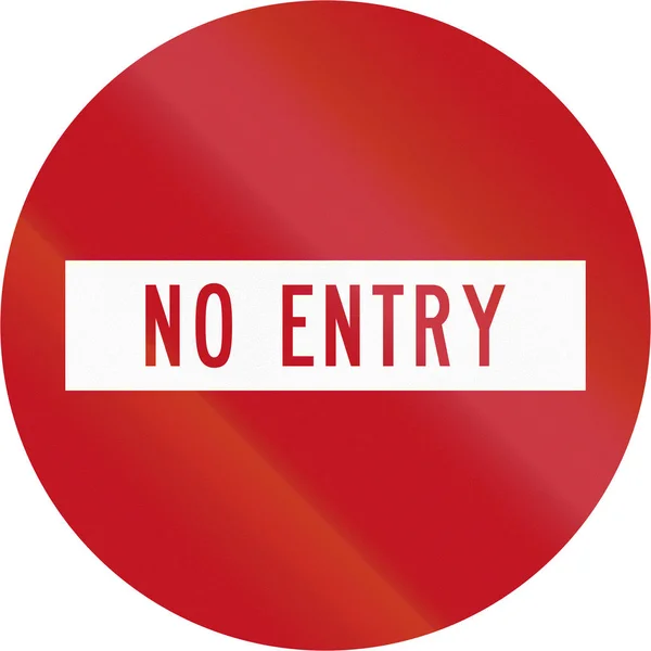 Neuseeländisches Verkehrszeichen rg-9: kein Eintrag (nicht eingeben — Stockfoto