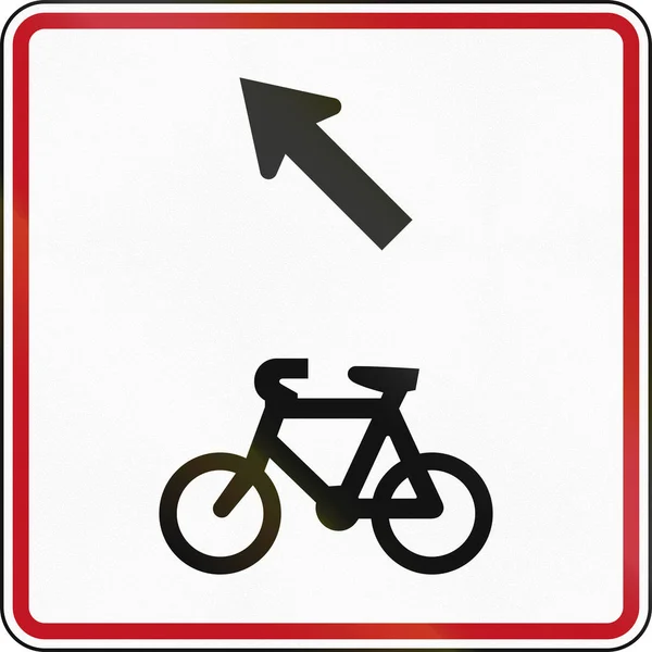 New Zealand road sign - Bicycles keep left — Stock Photo, Image