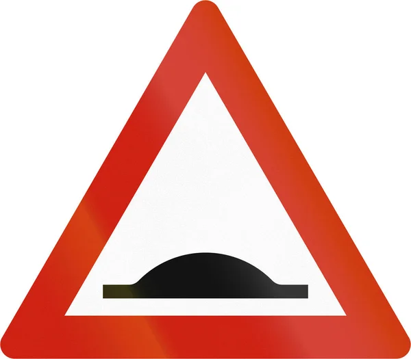 Noorse waarschuwing verkeersbord - Road hobbel — Stockfoto