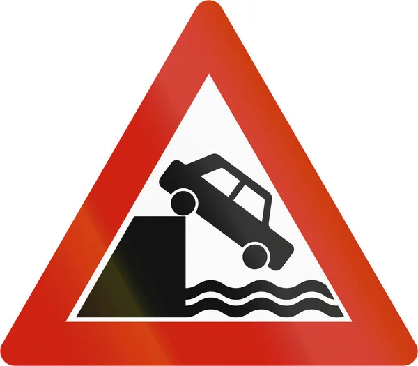 노르웨이로 경고 표시-부두 또는 물의 가장자리 — 스톡 사진