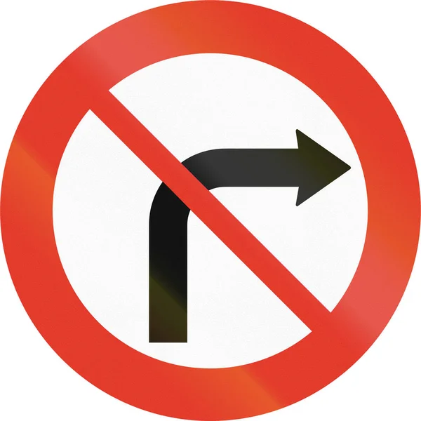 Norwegian regulatory road sign - No right turn — Stock Photo, Image