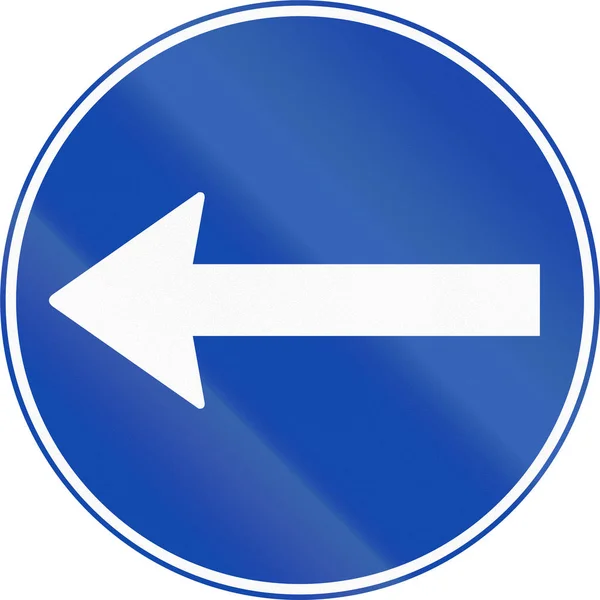 Norwegian mandatory direction sign - Turn left — Stock Photo, Image