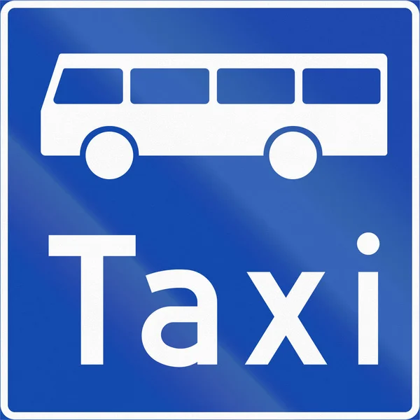 Norwegian regulatory road sign - Bus and taxi lane — Stock Photo, Image