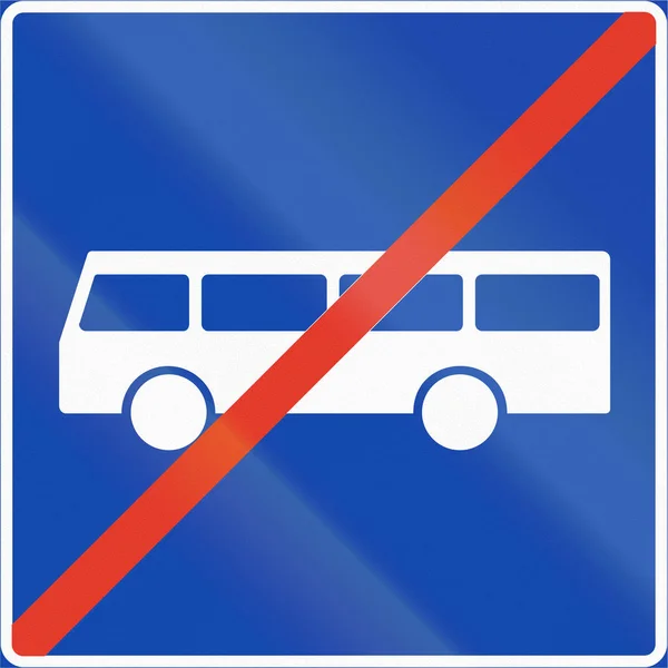 ノルウェーの規制道路標識 - バス専用車線終了します。 — ストック写真