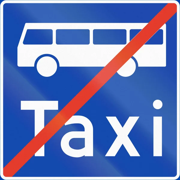 Norwegisches Verkehrszeichen - Bus- und Taxispur endet — Stockfoto