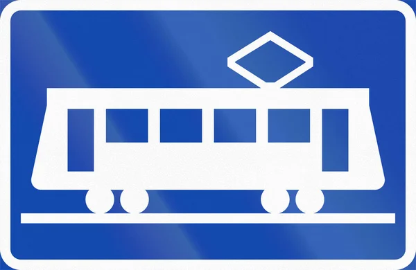 Norveç yasal yol işaret - tramvay durağı — Stok fotoğraf