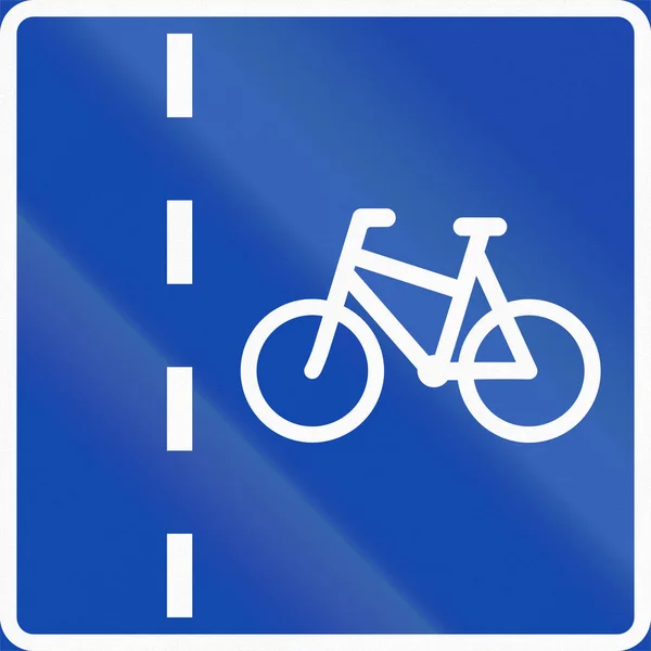 Norwegian regulatory road sign - Bicycle lane — Stock Photo, Image