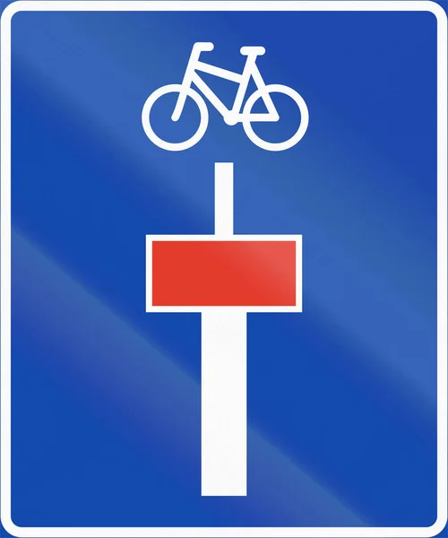 Norwegian information road sign - Dead end for motor vehicles — Stock Photo, Image