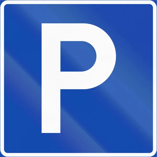 Informação norueguesa road sign - Estacionamento — Fotografia de Stock