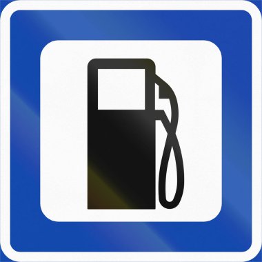 Norveç servis yolu işaret - akaryakıt istasyonu