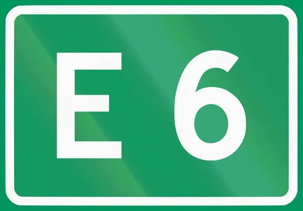 Europäisches Straßenschild in Norwegen für e6 — Stockfoto