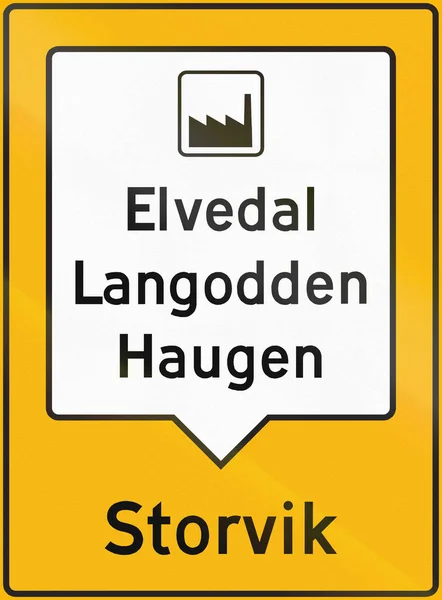 Norska vägskylt - kollektiva guide tecken — Stockfoto