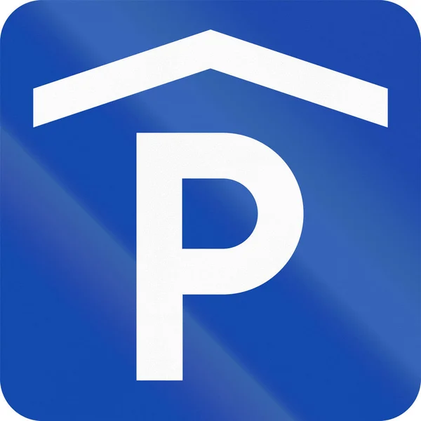 Cartello stradale norvegese - Parcheggio a più piani — Foto Stock