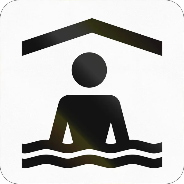 Other Norwegian information road sign - Swimming hall — Stock Photo, Image
