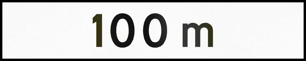 Norska kompletterande vägskylt - 100 meter — Stockfoto