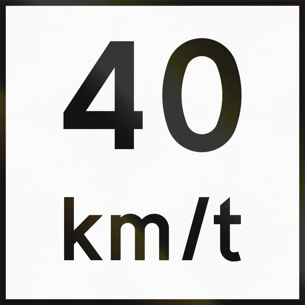 Sinal rodoviário suplementar norueguês - Velocidade recomendada — Fotografia de Stock