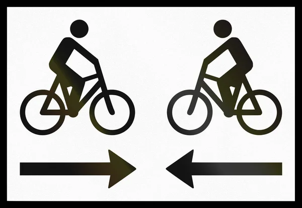 挪威补充路标-自行车交通在两个方向 — 图库照片