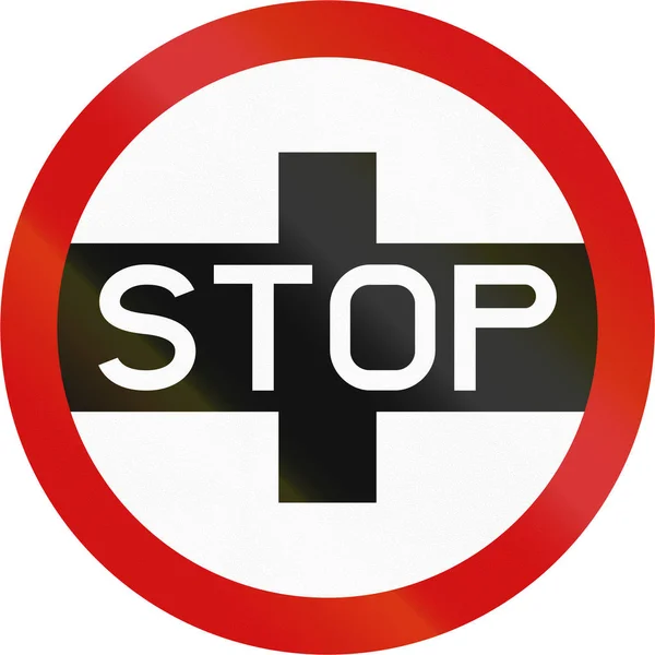 Panneau routier réglementaire au Zimbabwe - Stop — Photo